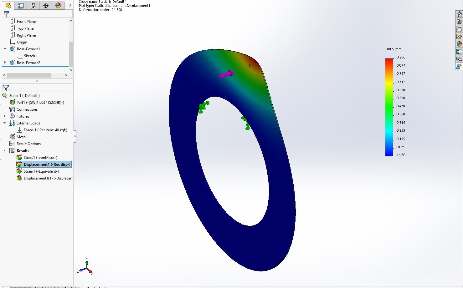 FEA displacement analysis