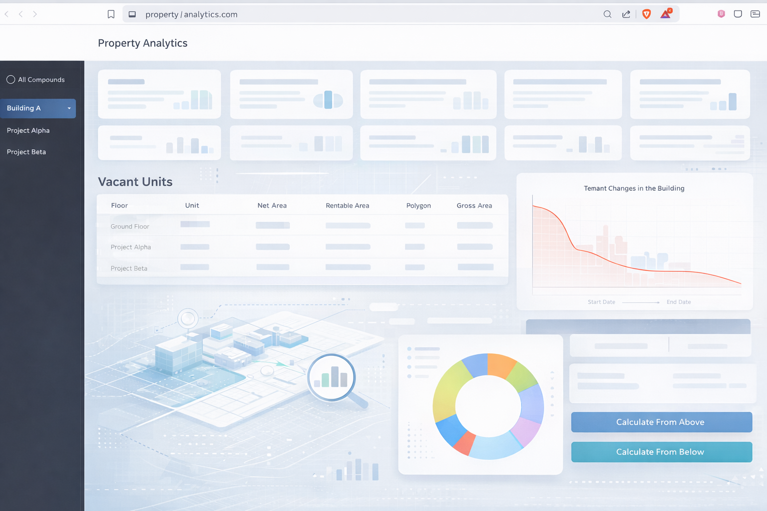 Management dashboard preview (stylized)